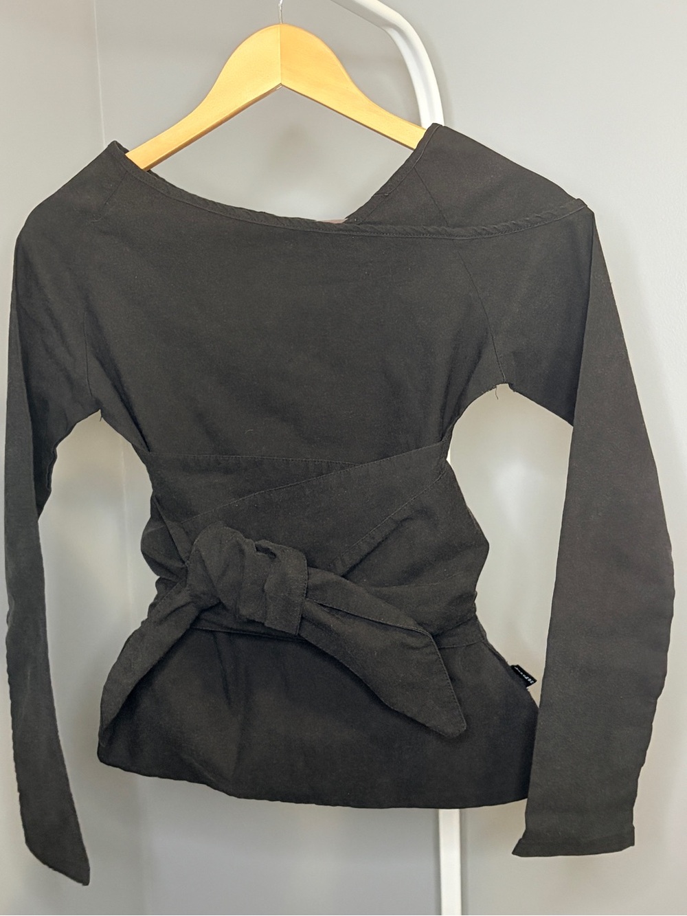 Vintage Kitchen Orange Y2K Asymmetrical Wrap Top Black Cyber Rave Grunge 90’s